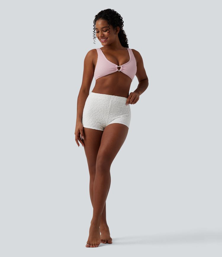 Bas de maillot de bain bikini taille haute imprimé léopard