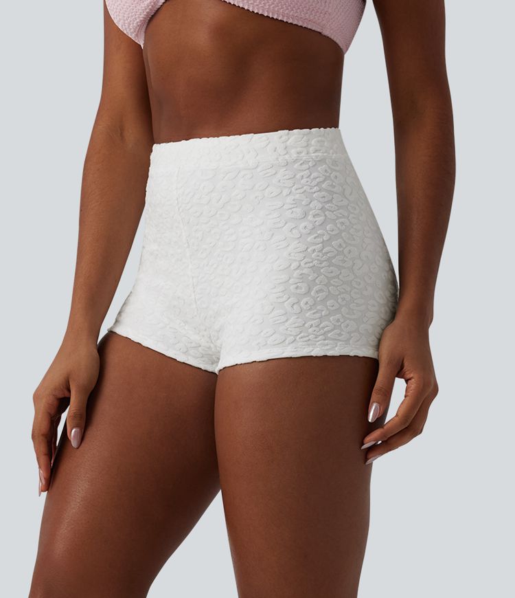 Bas de maillot de bain bikini taille haute imprimé léopard