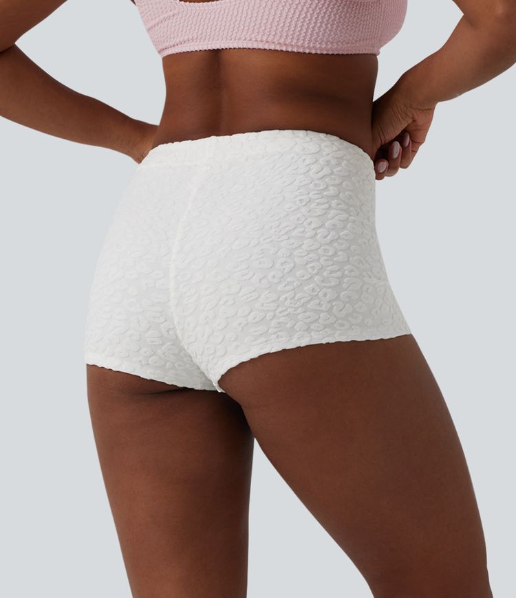 Bas de maillot de bain bikini taille haute imprimé léopard