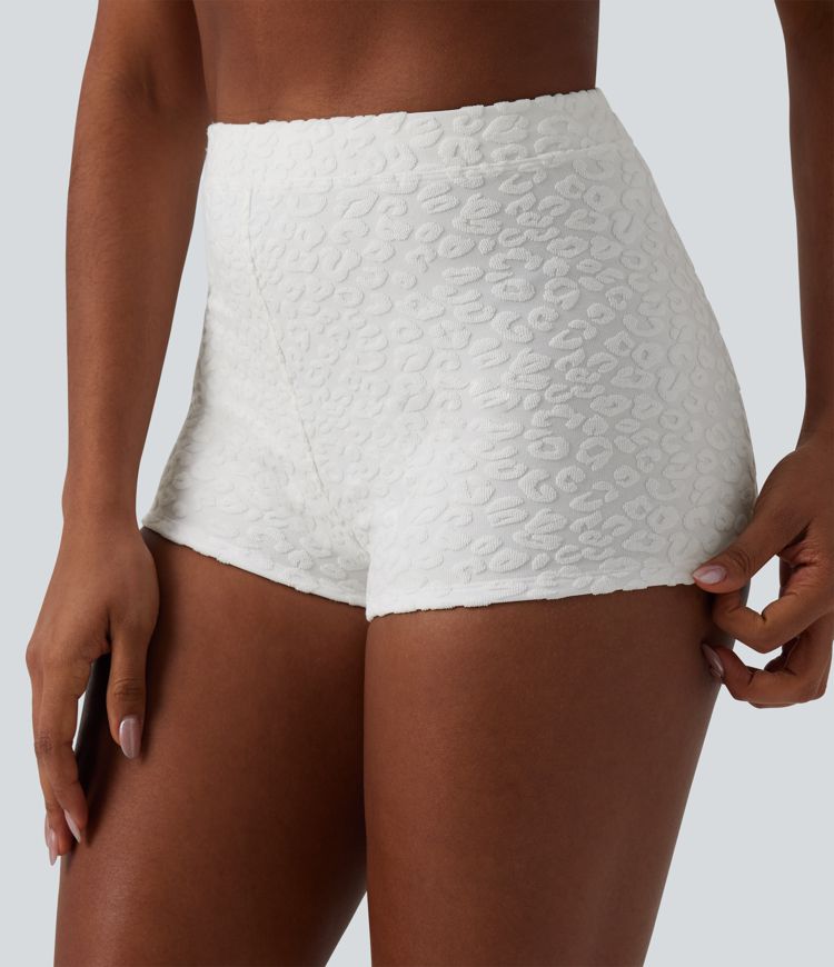 Bas de maillot de bain bikini taille haute imprimé léopard