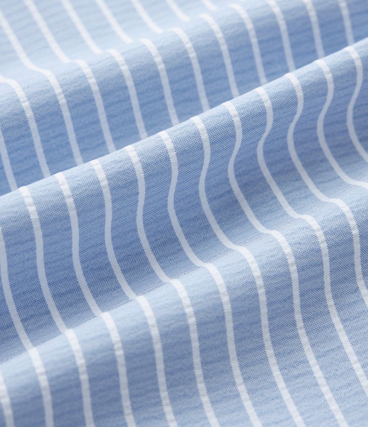 Robe nuisette midi rayée à fronces avec poches