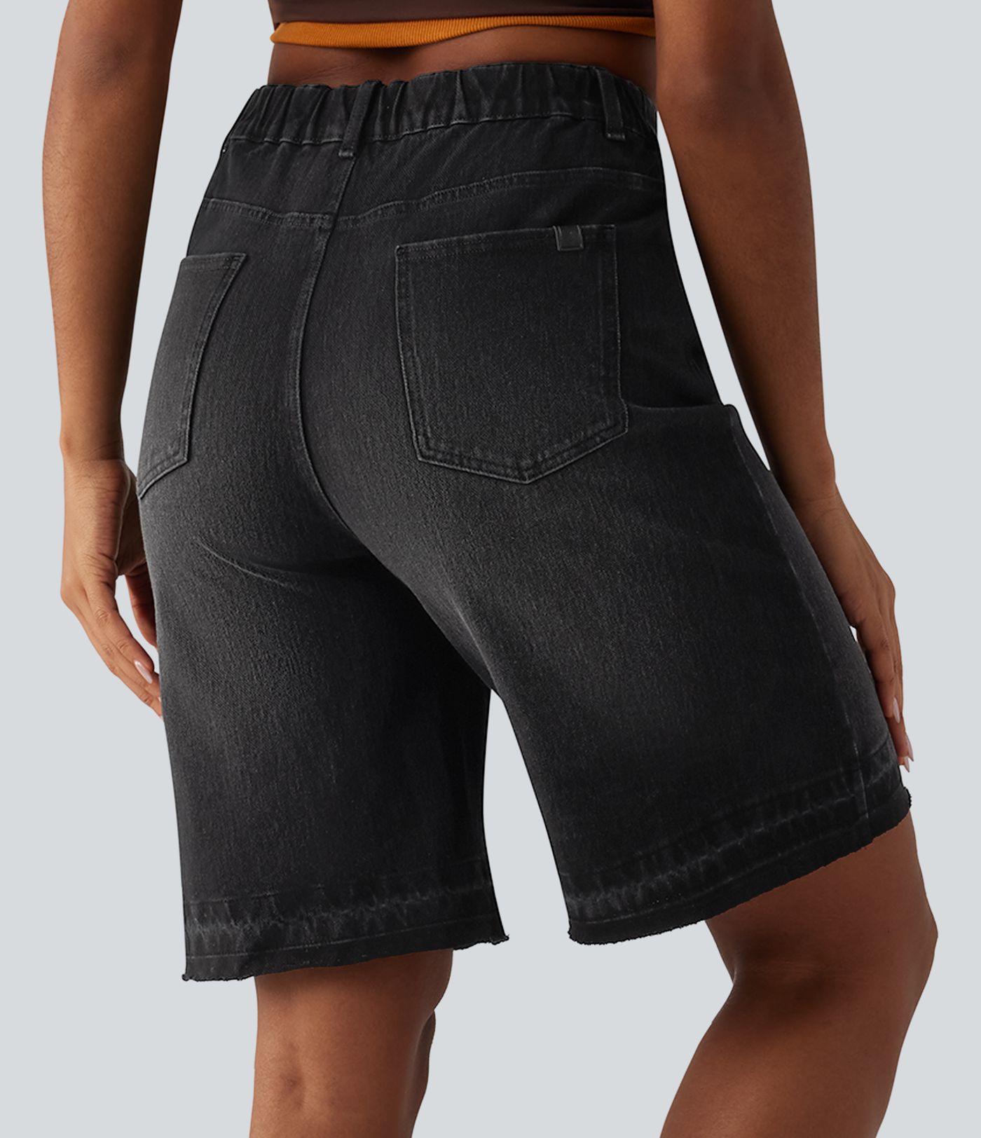 Halara Flex™ High Waisted Denim Casual Bermuda Shorts with Pockets