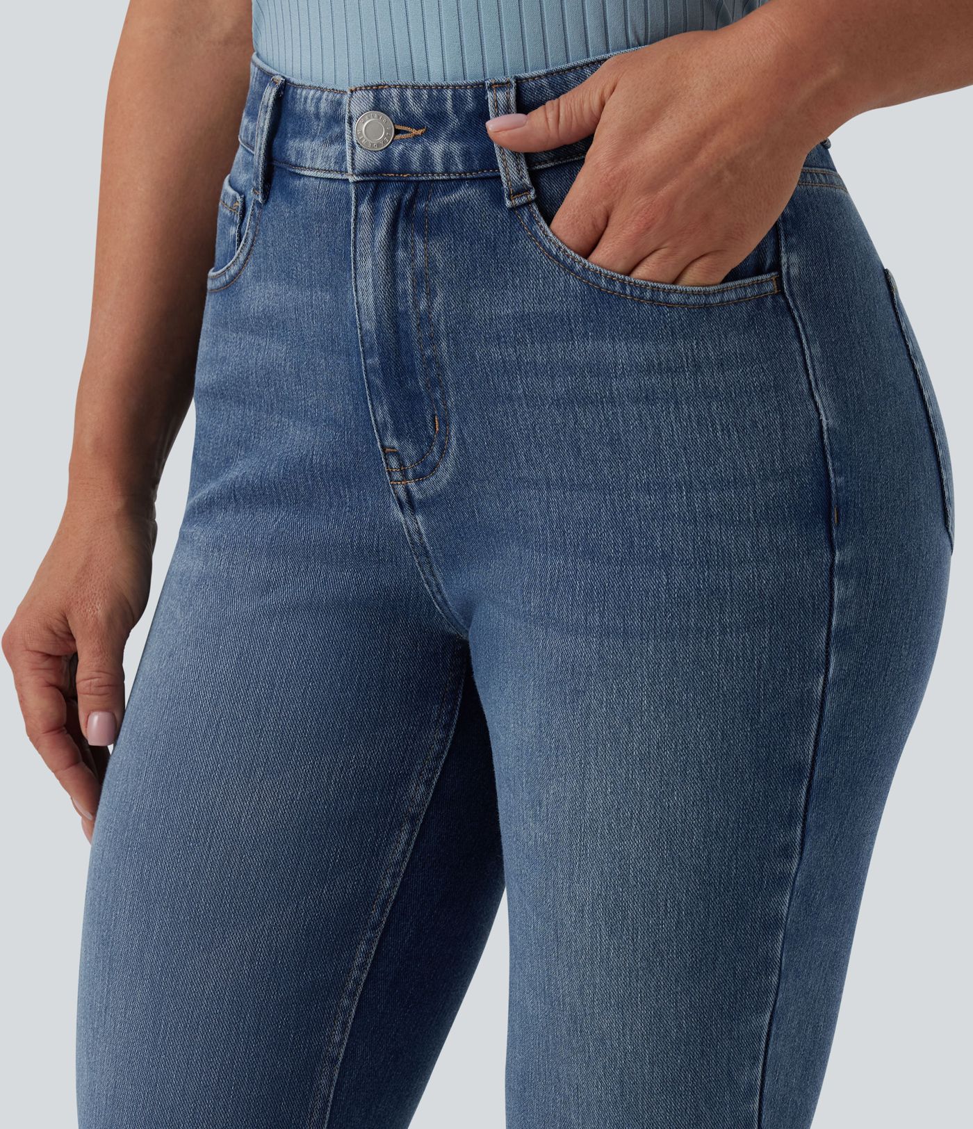 Halara Flex™ Mid Rise Bootcut Casual Jeans with Pockets