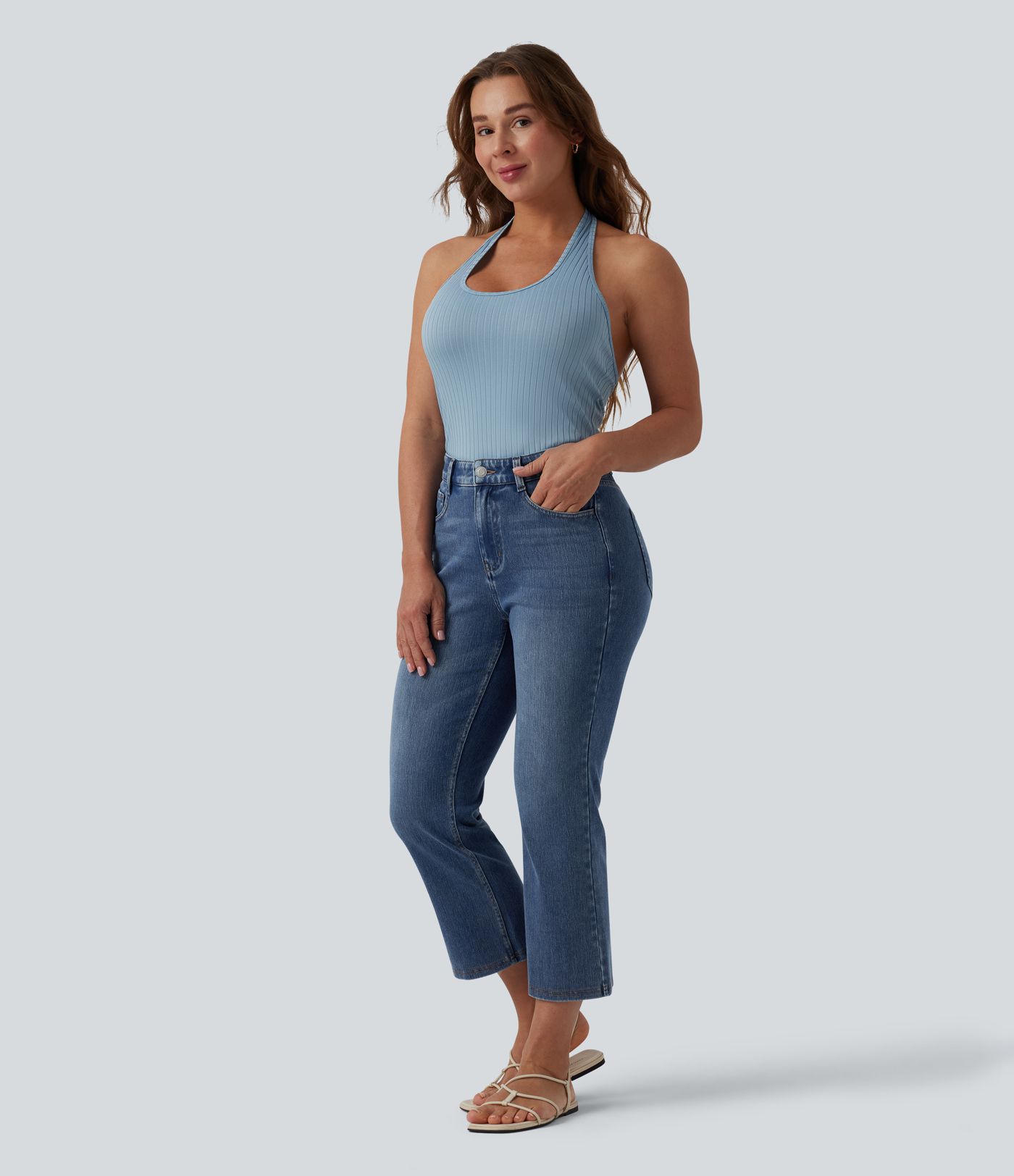 Halara Flex™ Mid Rise Bootcut Casual Jeans with Pockets