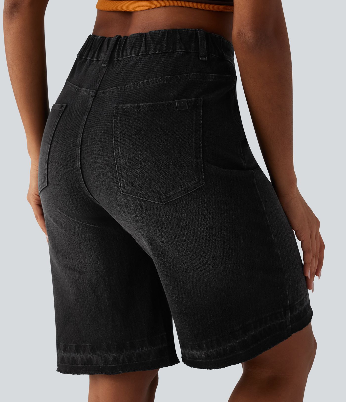 Halara Flex™ High Waisted Denim Casual Bermuda Shorts with Pockets