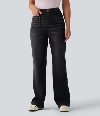 Halara Flex™ High Waisted Straight Leg Casual Jeans with Pockets