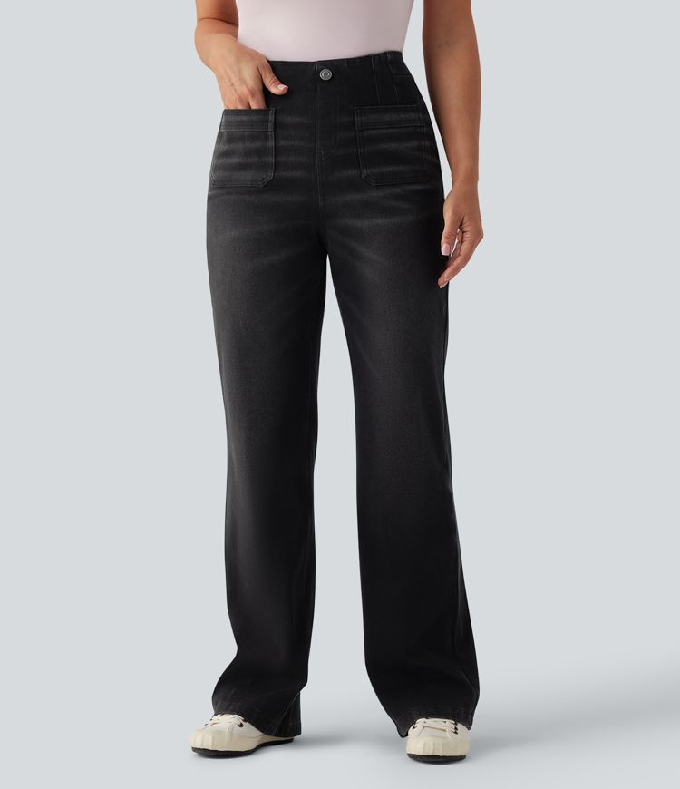 Halara Flex™ High Waisted Straight Leg Casual Jeans with Pockets