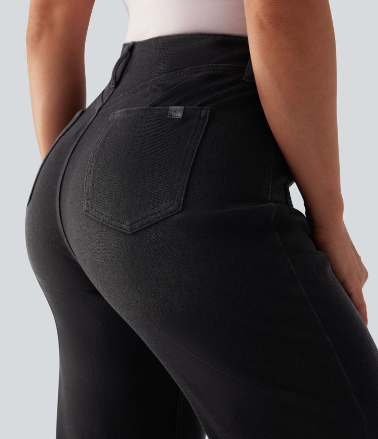 Halara Flex™ High Waisted Straight Leg Casual Jeans with Pockets