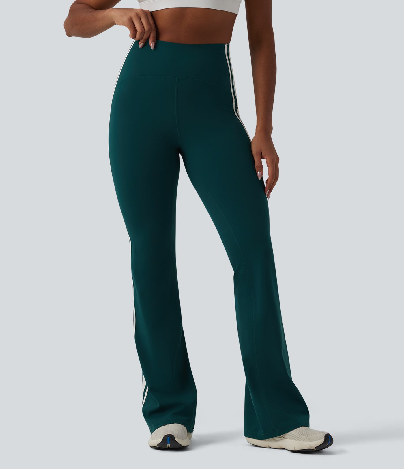 Legging de yoga 7/8 évasé Halara UltraSculpt™ taille haute ventre plat avec bandes latérales