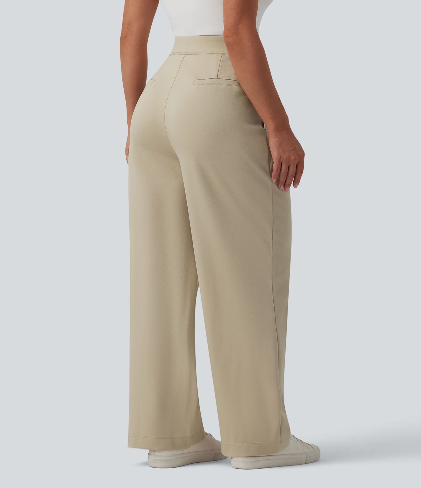 Halara Flex™ SculptKnit High Waisted Pleated Work Straight Leg Pants with Pockets