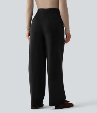 Halara Flex™ Pantalon tailleur coupe droite plissé taille haute avec poches