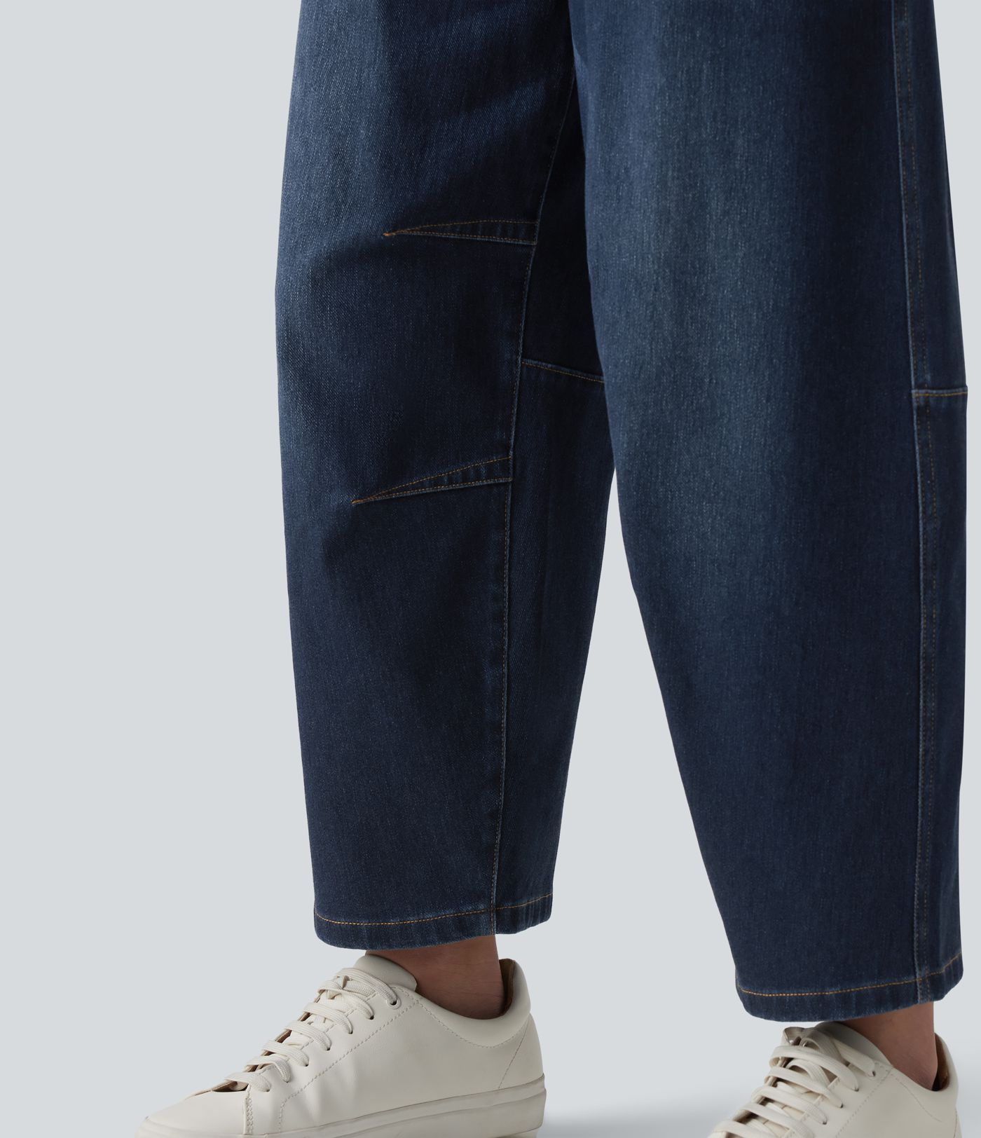 Halara Flex™ Low Rise Zipper Pockets Barrel Leg Casual Jeans