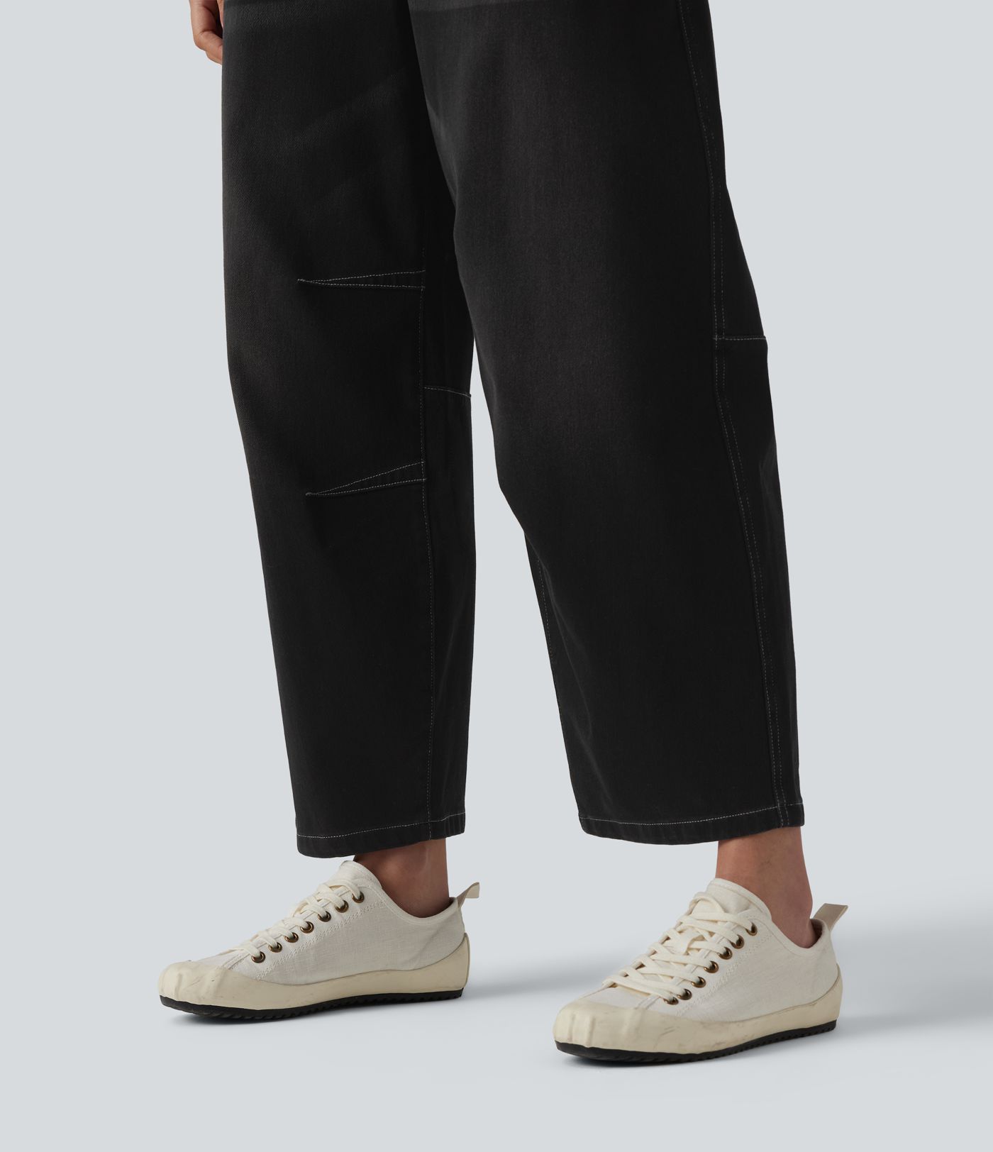 Halara Flex™ Low Rise Zipper Pockets Barrel Leg Casual Jeans