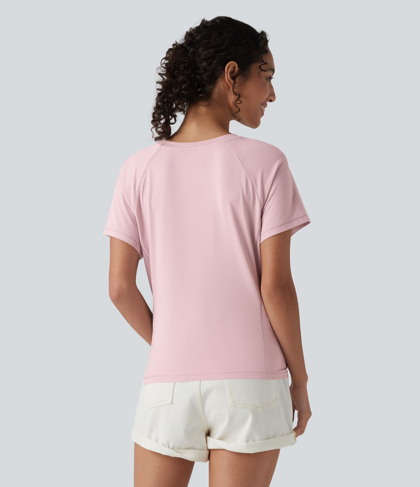 Round Neck Short Sleeve Casual T-Shirt with Pocket