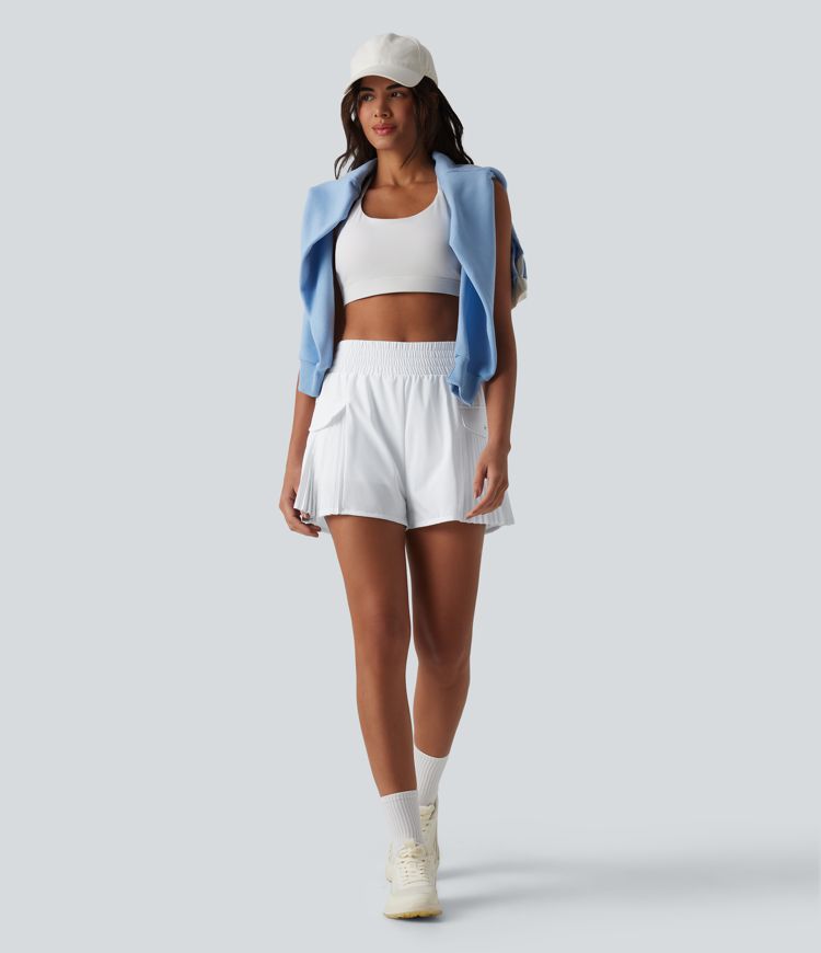 Breezeful™ Short randonnée ample 2-en-1 plissé séchage rapide taille haute avec poches