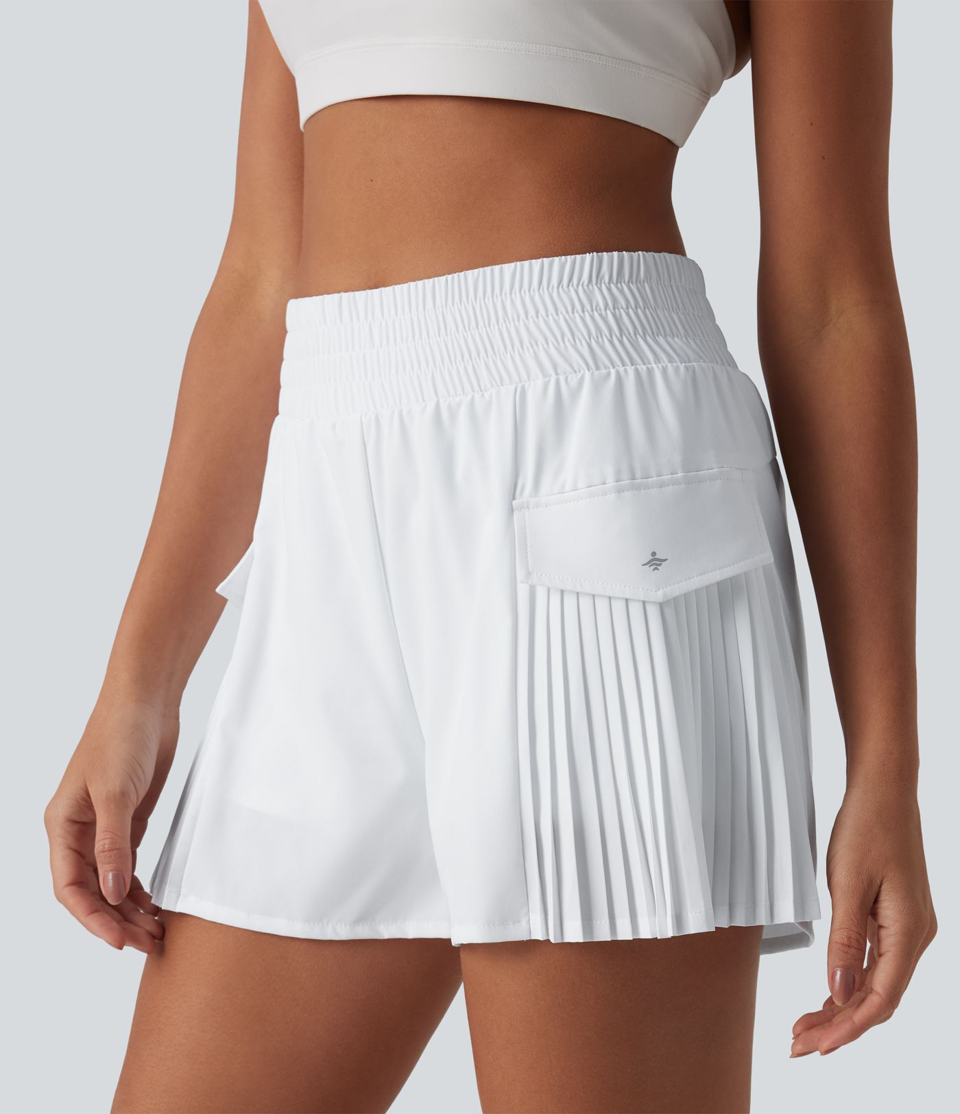 Breezeful™ Short randonnée ample 2-en-1 plissé séchage rapide taille haute avec poches