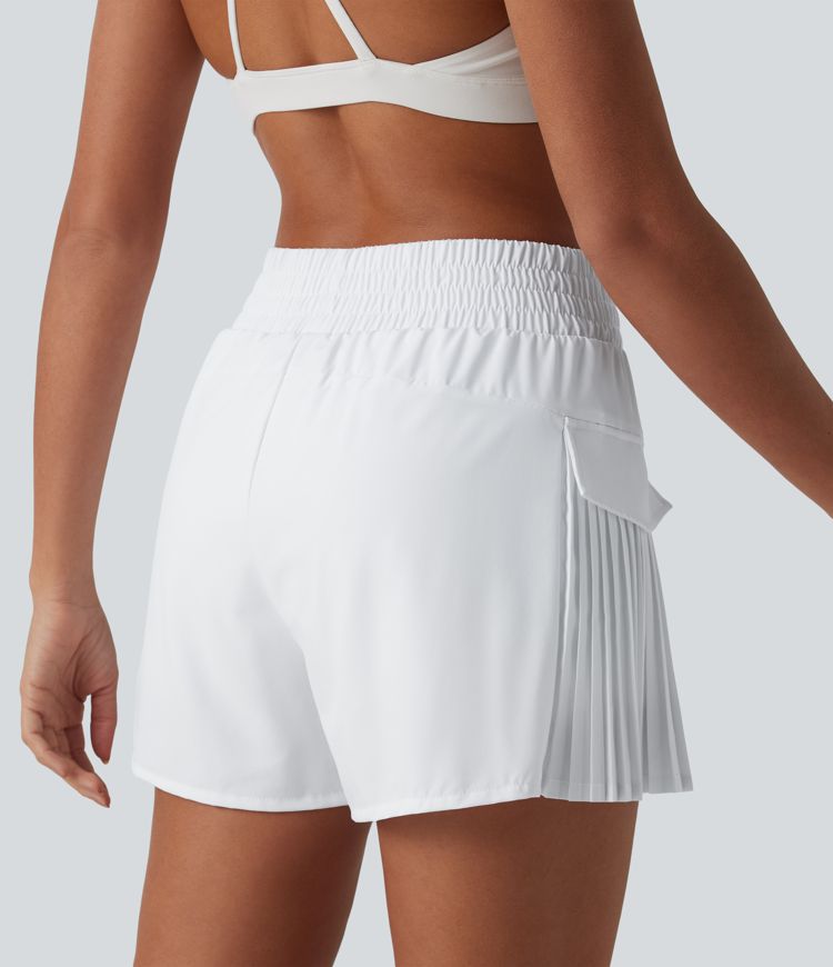 Breezeful™ Short randonnée ample 2-en-1 plissé séchage rapide taille haute avec poches