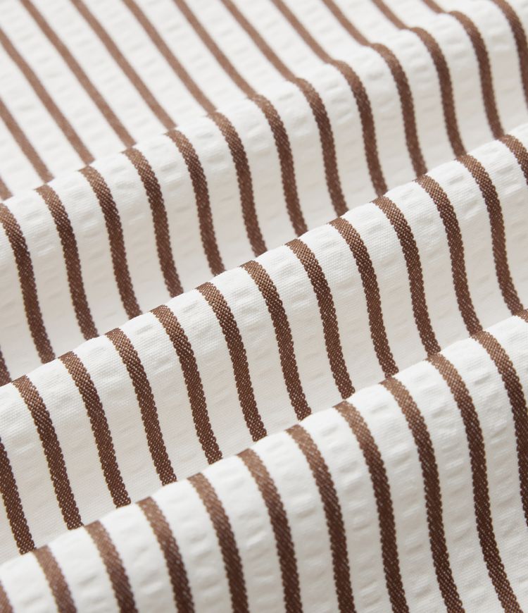 Arbeitshemd mit langen Ärmeln, Streifen, Wickeloptik und seitlichem Bindeband