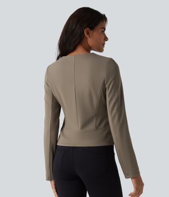 Round Neck Long Sleeve Work Jacket