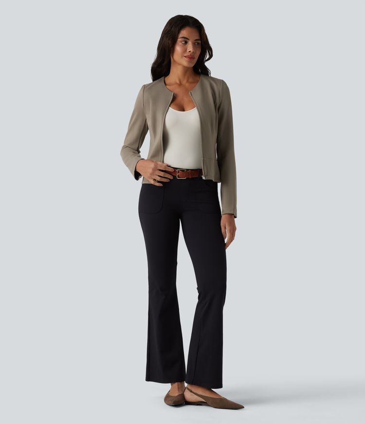 Round Neck Long Sleeve Work Jacket