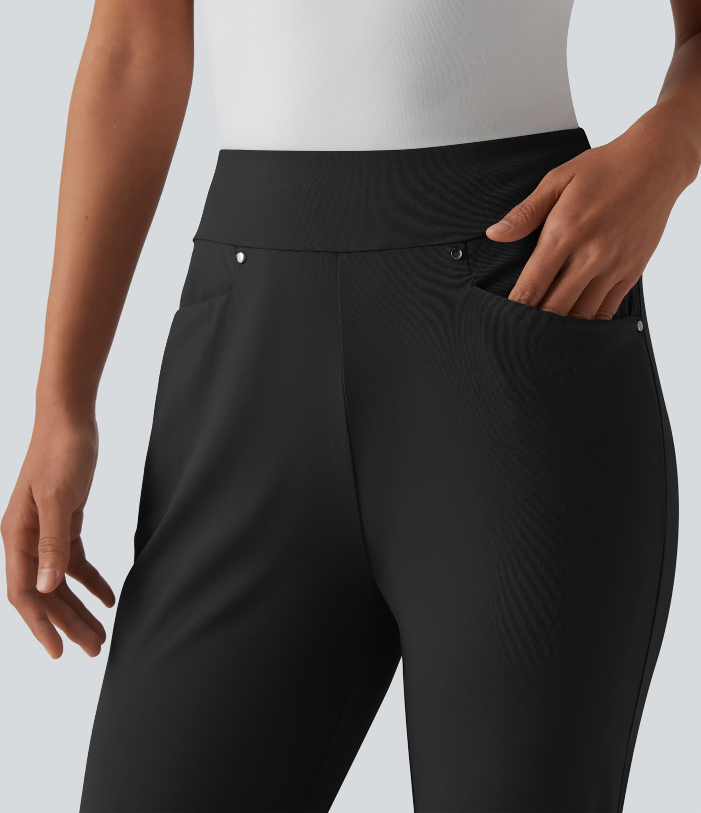 High Waisted Tapered Golf Pants with Pockets