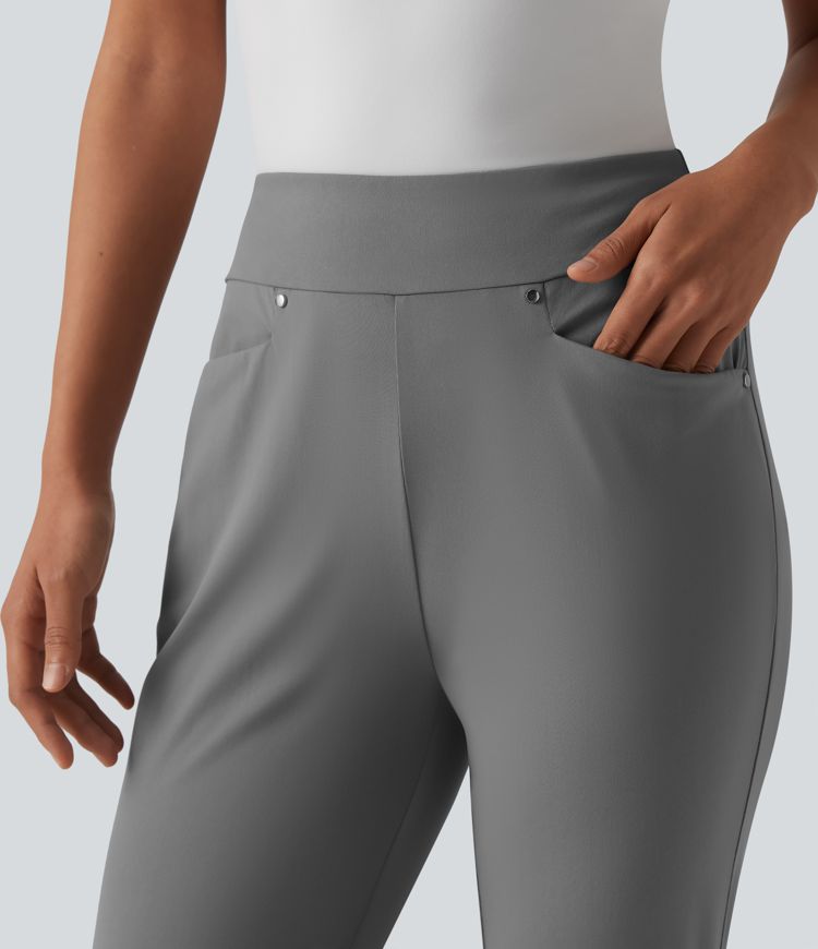 Schmal zulaufende Golfhose mit hohem Bund und Seitentaschen