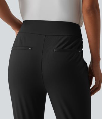 High Waisted Tapered Golf Pants with Pockets
