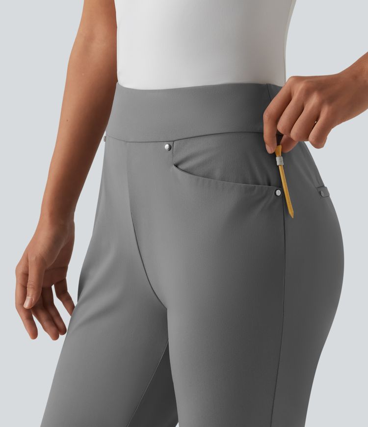 Schmal zulaufende Golfhose mit hohem Bund und Seitentaschen