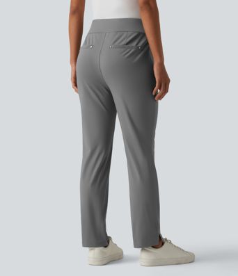 Schmal zulaufende Golfhose mit hohem Bund und Seitentaschen