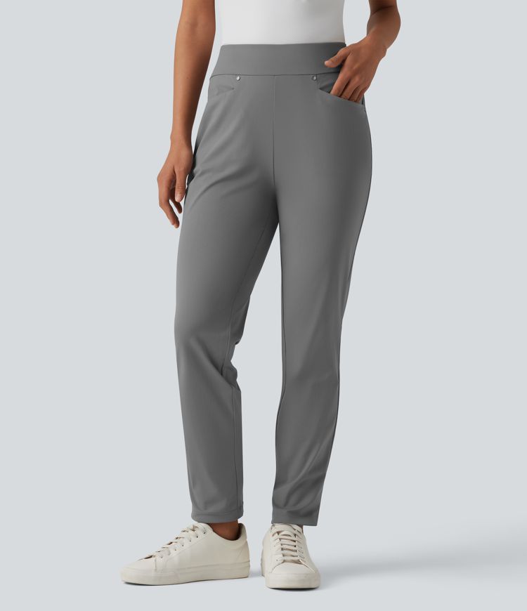 Schmal zulaufende Golfhose mit hohem Bund und Seitentaschen
