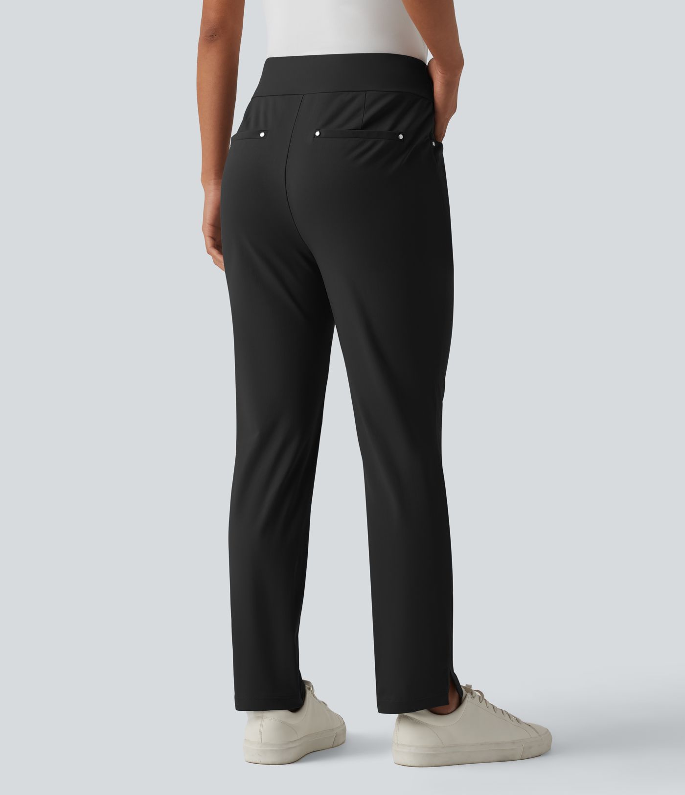 High Waisted Tapered Golf Pants with Pockets