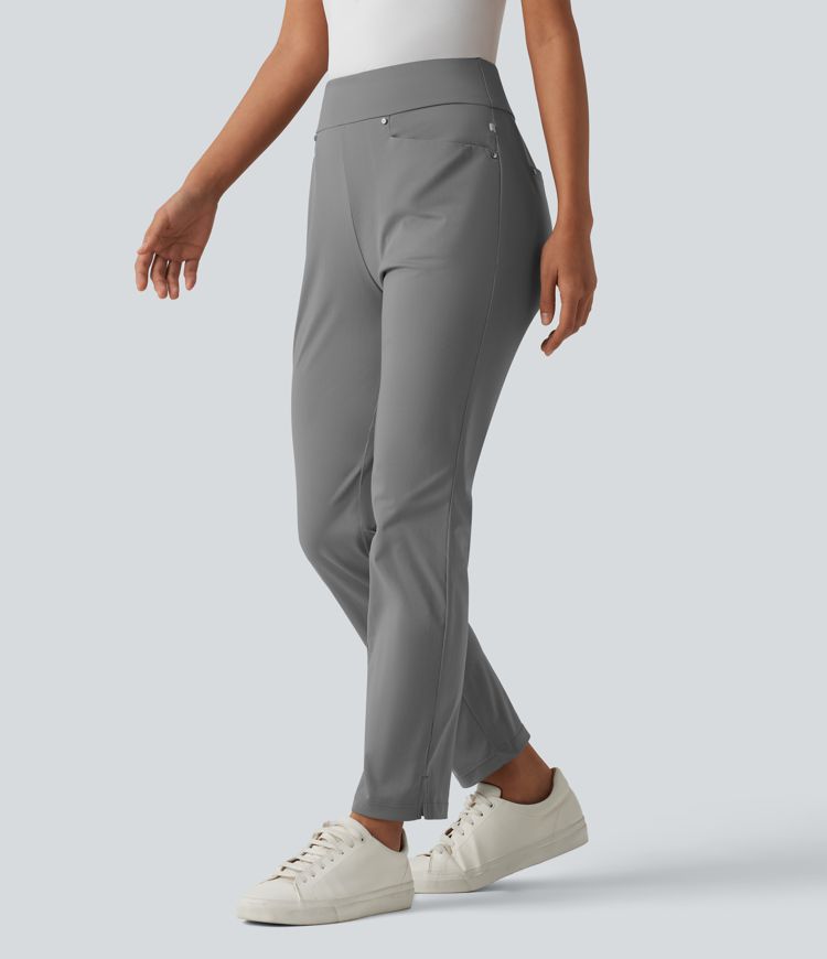 Schmal zulaufende Golfhose mit hohem Bund und Seitentaschen