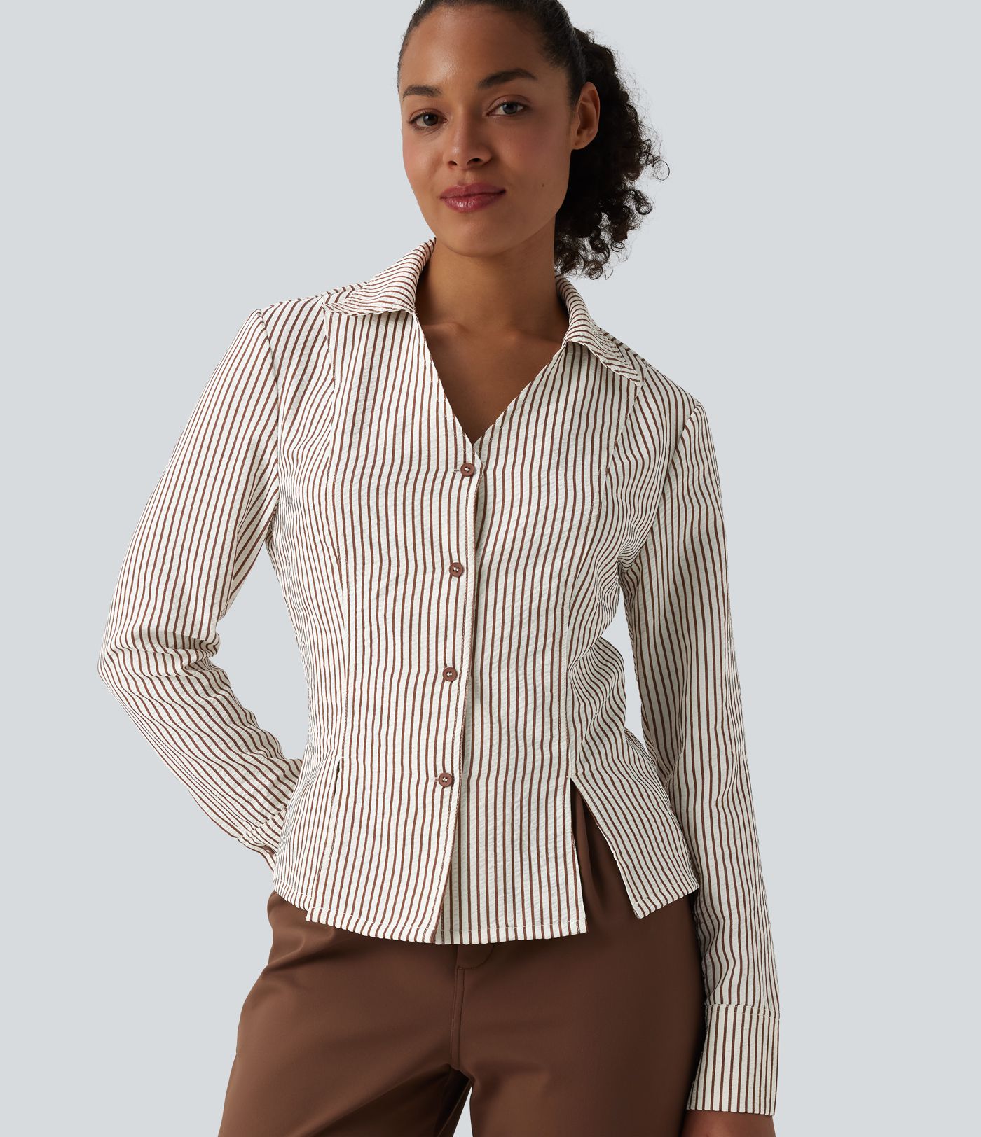 Long Sleeve Stripe Work Shirt