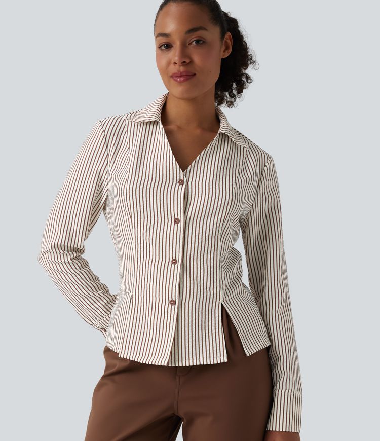 Long Sleeve Stripe Work Shirt