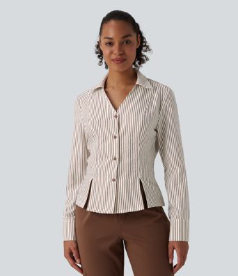 Long Sleeve Stripe Work Shirt