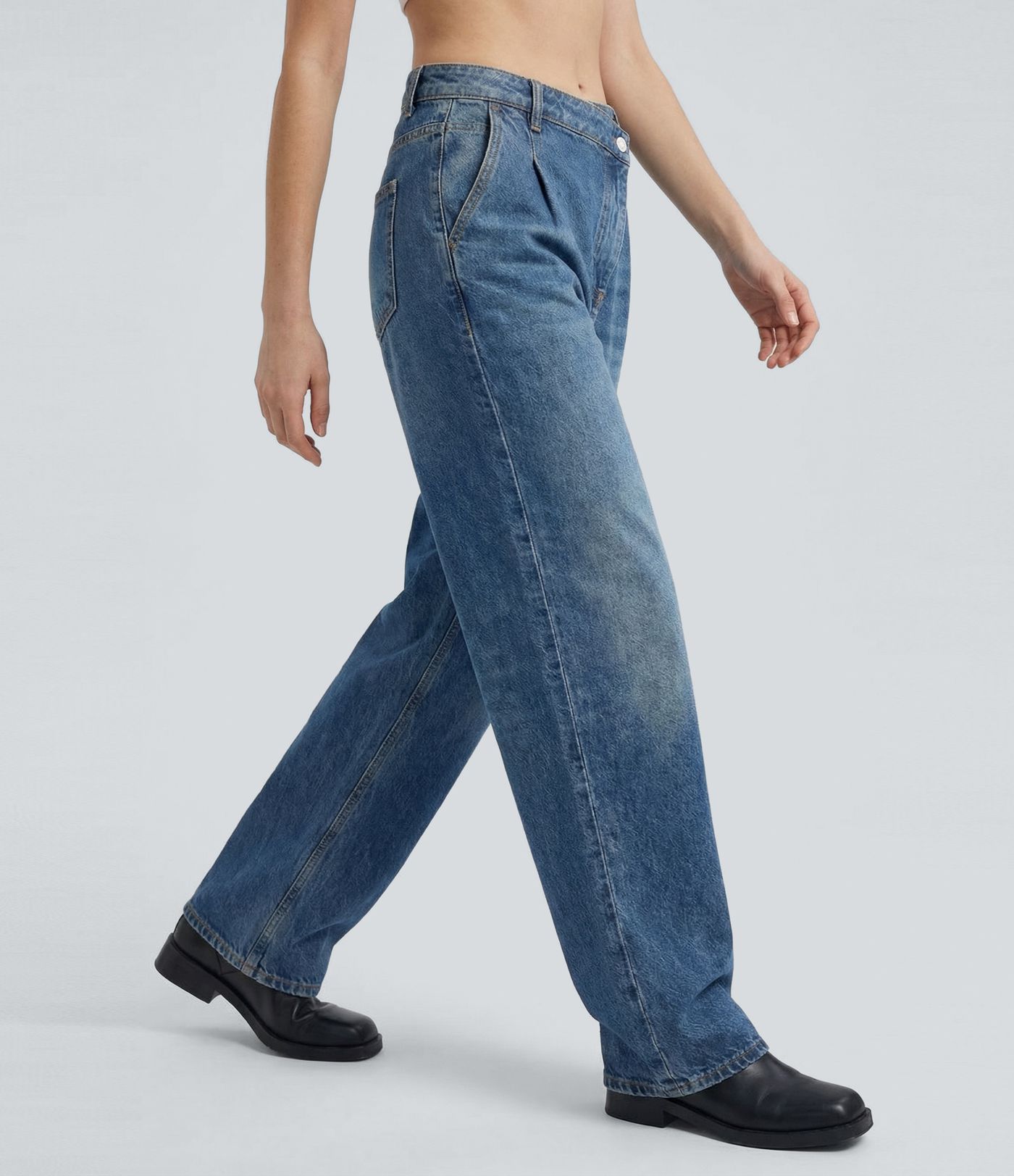 Halara Flex™ Low Rise Crossover Straight Leg Casual Jeans with Pockets