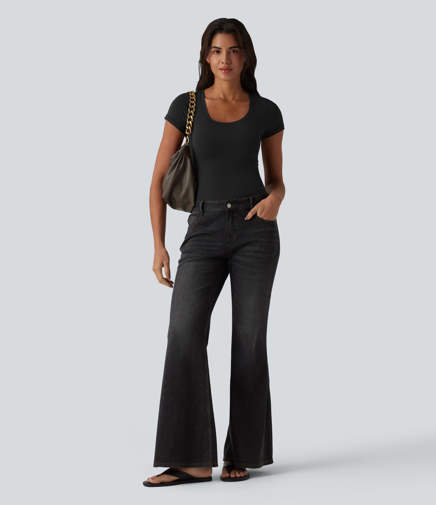 Halara Cotton Jersey Scoop Neck Short Sleeve Casual T-Shirt