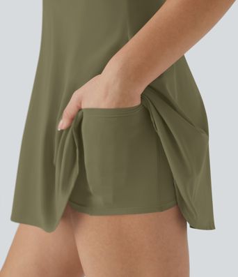 Softlyzero™ Airy, rückenfreies, gedrehtes Cool Touch Yoga-Aktivkleid – Easy Peezy Edition