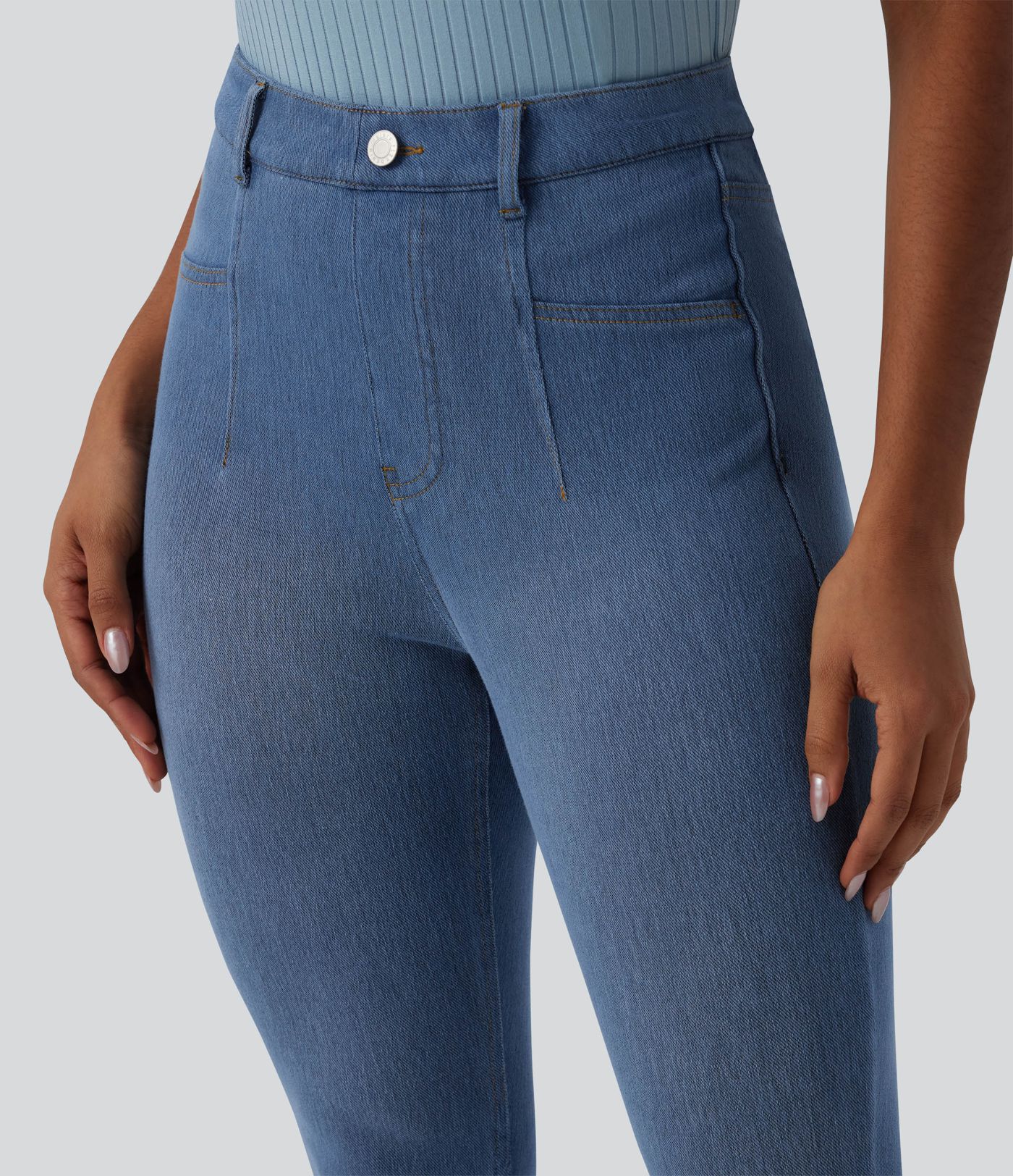 Halara Flex™ High Waisted Tummy Control Denim Casual Leggings with Pockets