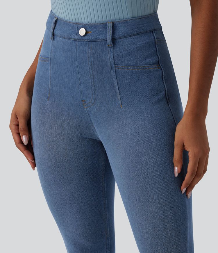 Halara Flex™ High Waisted Tummy Control Denim Casual Leggings with Pockets