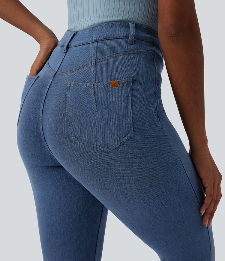 Halara Flex™ High Waisted Tummy Control Denim Casual Leggings with Pockets
