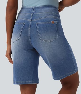 Halara Flex™ Bermuda casual en jean taille haute avec poches