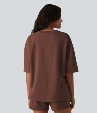 Round Neck Half Sleeve Oversize Quick Dry Casual Cotton T-Shirt