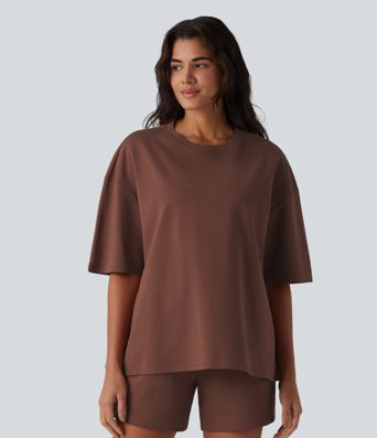 Round Neck Half Sleeve Oversize Quick Dry Casual Cotton T-Shirt