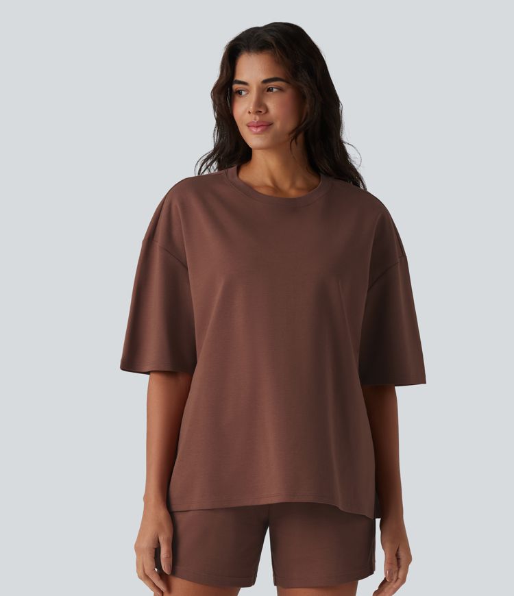 Round Neck Half Sleeve Oversize Quick Dry Casual Cotton T-Shirt