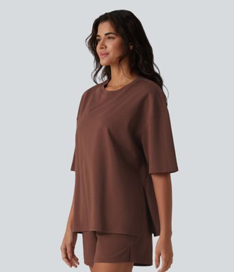 Round Neck Half Sleeve Oversize Quick Dry Casual Cotton T-Shirt