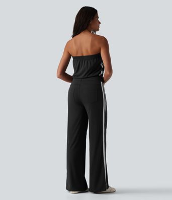 SoftlyZero™ QuickDry mono casual tipo tubo con franjas laterales y bolsillos — ¡fácilísimo!