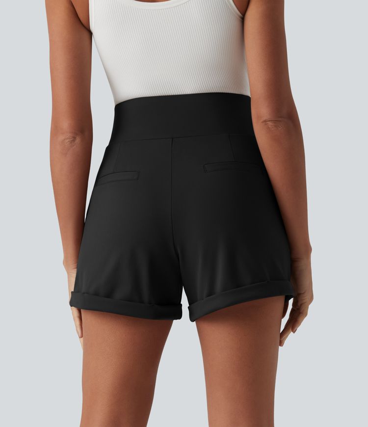 DayStretch - Arbeitsshorts mit hohem Bund, Seitentaschen und Bauchkontrolle - 10,2 cm