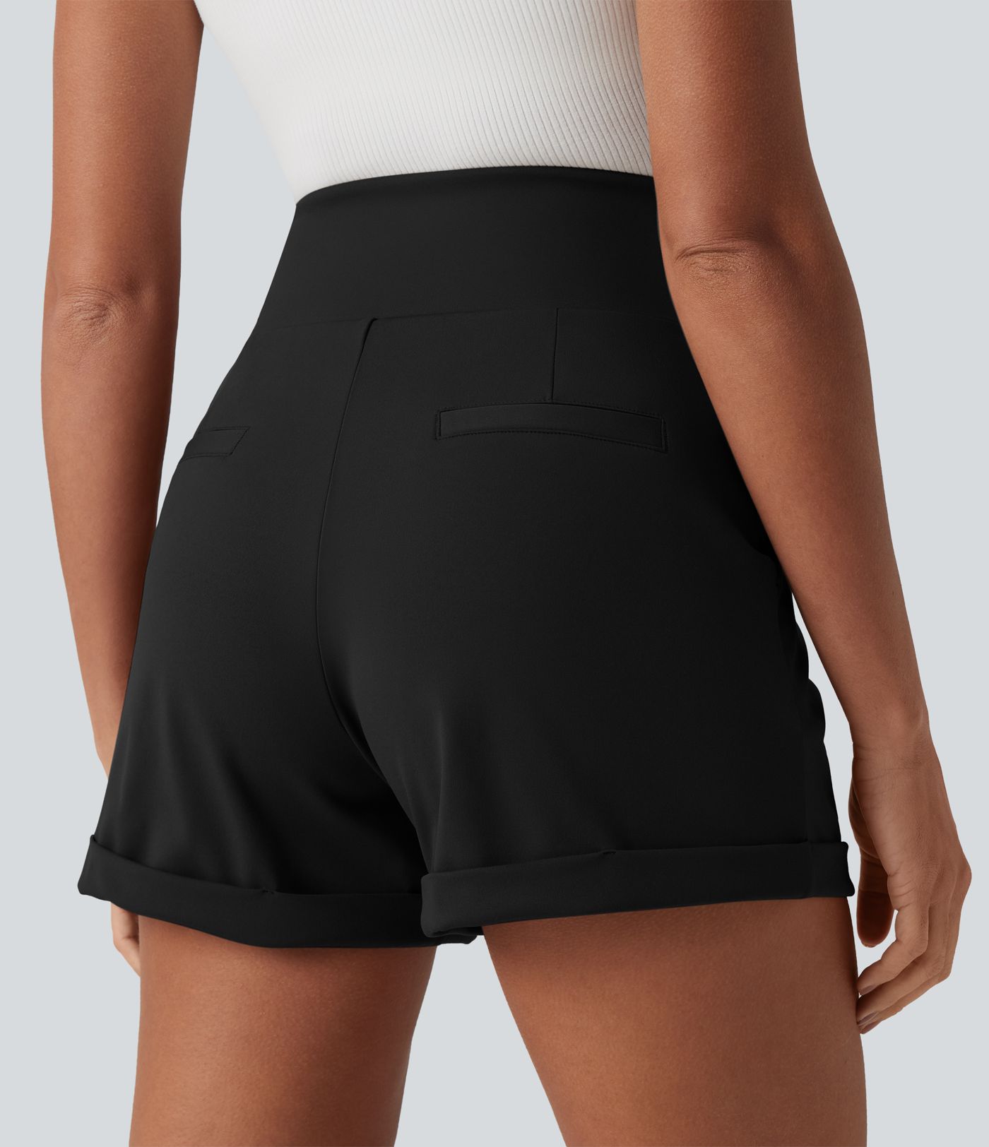 DayStretch - Arbeitsshorts mit hohem Bund, Seitentaschen und Bauchkontrolle - 10,2 cm