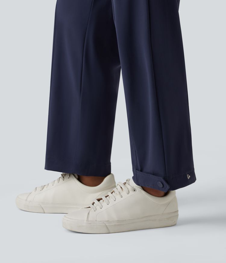 High Waisted Adjustable Hem Quick Dry Cool Touch Casual Cargo Pants with Pockets-UPF40+